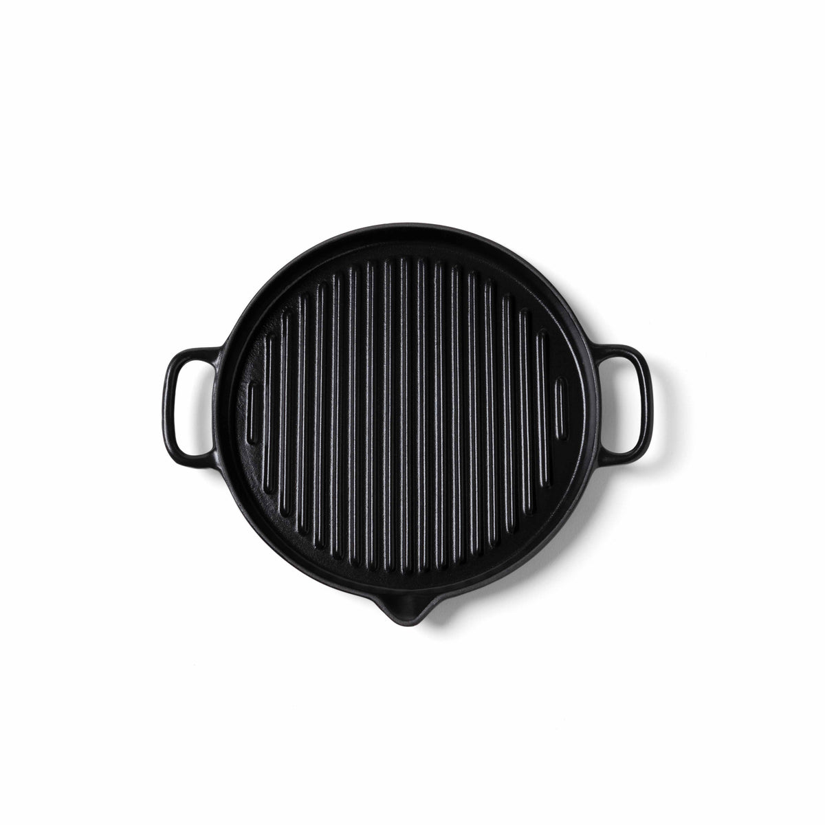 Runde Grillpfanne aus Gusseisen mit Rillen von Invicta aus Frankreich