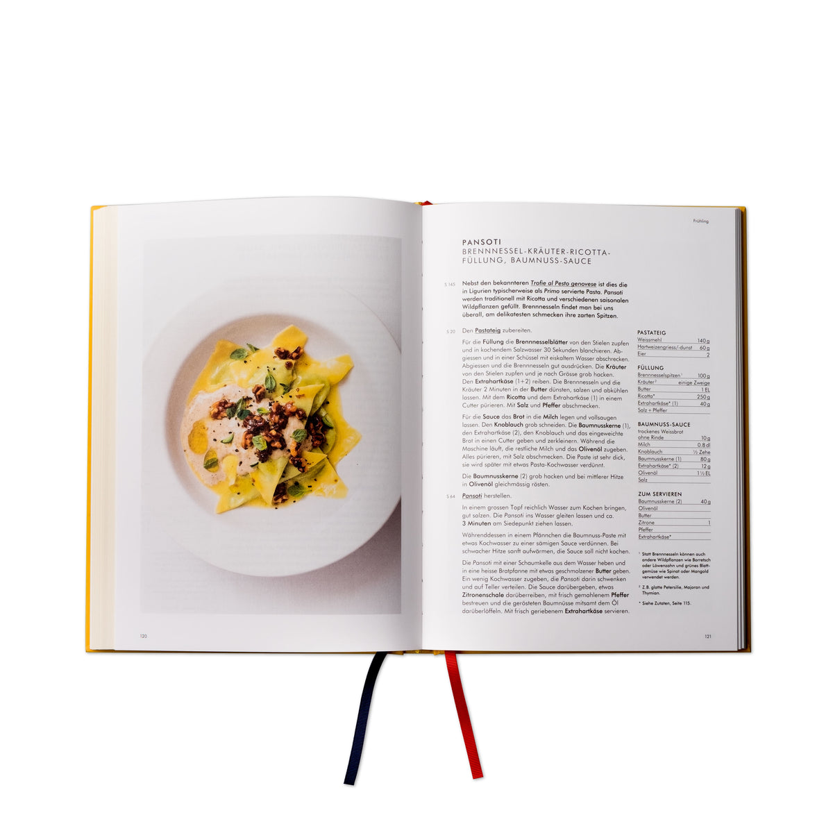 Rezeptanleitung für Pansoti mit Brennnessel Kräuter Ricotta auf Seite 121 aus dem Kochbuch Pasta 