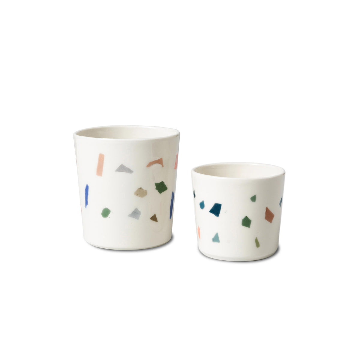 Porzellanbecher Edition Terrazzo in beiden Grössen von Studio Sediment